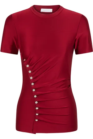 Paco rabanne Gathered Satin Jersey Top, , FR 34