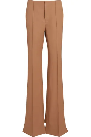 Chloé Broken-Heel Low-Rise Wool Pants, , FR 34