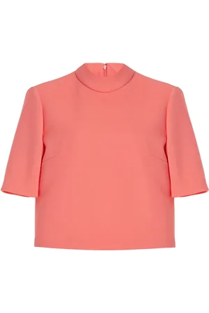 Carolina Herrera Mockneck Stretch-Wool Top, , US 0