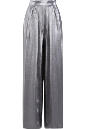 MARTIN GRANT Metallic Silk-Blend Wide-Leg Pants, , FR 34