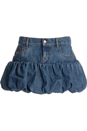 COPERNI Bubble-Hem Denim Mini Skirt, , FR 34