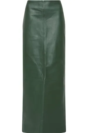 St Agni Leather Column Midi Skirt, , XL