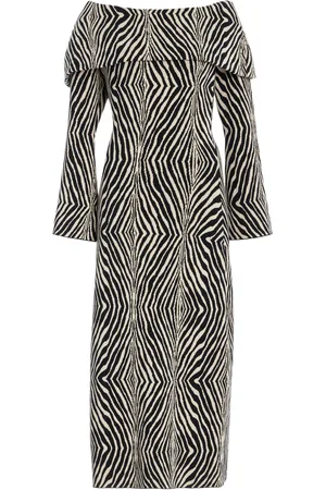 By Malene Birger Bennie Zebra-Print Off-The-Shoulder Maxi Dress, , XS