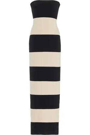 POSSE Exclusive Theo Striped Jersey Strapless Maxi Dress, , L
