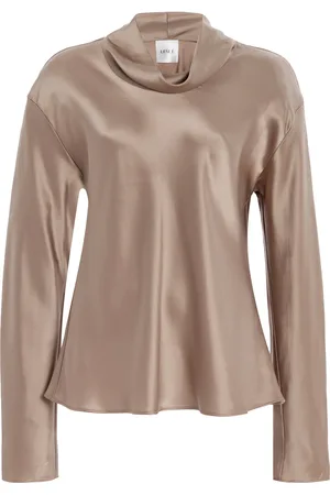 Leset Barb Draped Satin Top, , XS