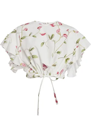 Giambattista Valli Ruffled Cotton Poplin Top, , IT 38
