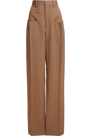 Victoria Beckham Structured Wool Wide-Leg Trousers, , UK 8