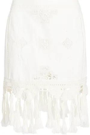 Isabel Marant Sanda Macrame-Trimmed Cotton Mini Skirt, , FR 36