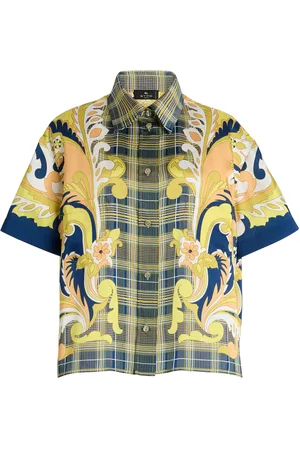 Etro Exclusive Riviera Printed Silk-Twill Top, , IT 38