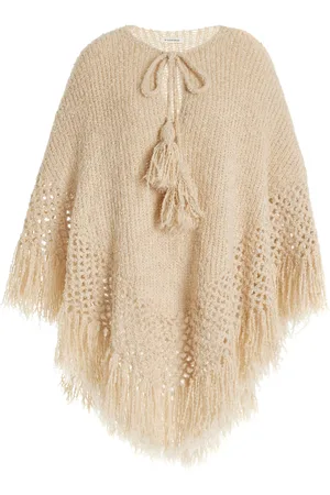 By Malene Birger Gintana Fringed Cotton-Wool Cape, , S/M
