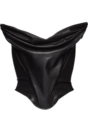 MAGDA BUTRYM Strapless Leather Corset Top, , FR 38