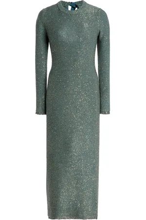 Altuzarra Exclusive Open-Back Sequined Wool-Blend Knit Midi Dress, , FR 34