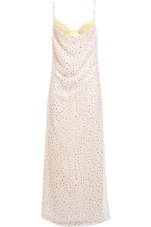Des Phemmes Polka Dot Printed Petticoat Midi Slip Dress, , IT 40