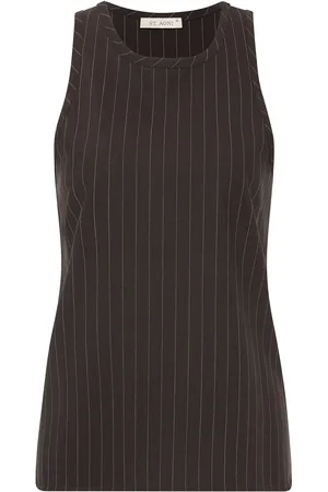 St Agni Pinstriped Wool Suiting Tank Top, , S