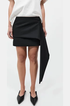 St Agni Belt-Detailed Wool-Blend Mini Skirt, , S