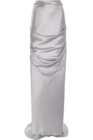 Alejandra Alonso Rojas Draped Silk Maxi Skirt, , US 0