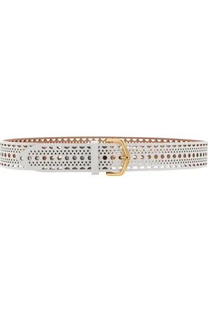 Alaïa Neo Vienne Leather Belt, , 70 cm