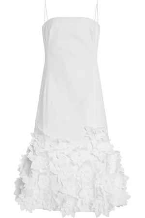 Simkhai Bella Floral-Appliquéd Cotton Poplin Midi Dress, , US 2