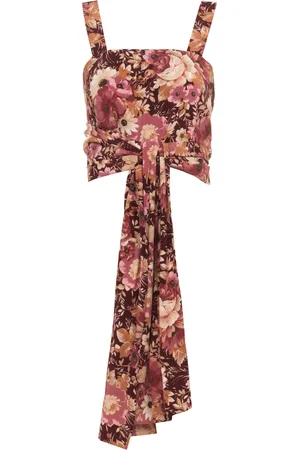 Chloé Tie-Detailed Organic Silk Crepe De Chine Crop Top, , S