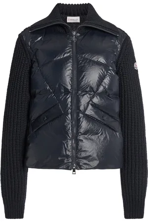Moncler Nylon-Trimmed Wool Cardigan, , L