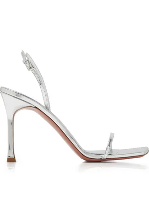 Amina Muaddi Maya Metallic-Leather Sandals, , IT 36