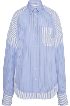 Stella McCartney Mixed-Stripe Cotton Button-Down Shirt, , IT 38
