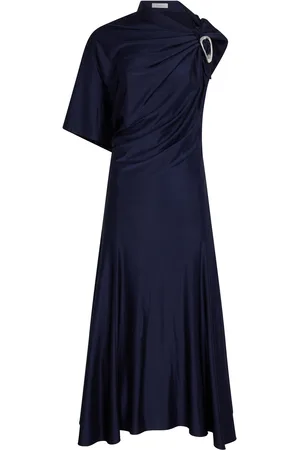 Paco rabanne Hardware-Detailed Draped Jersey Midi Dress, , FR 34
