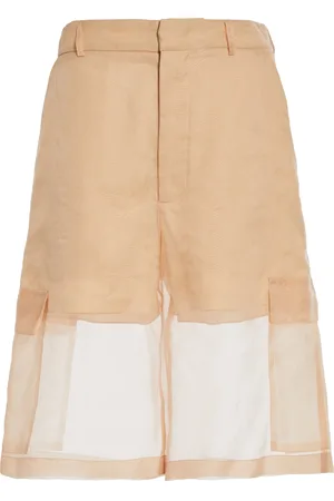 DEL CORE Pocket-Detail Silk-Organza Bermuda Shorts, , IT 40