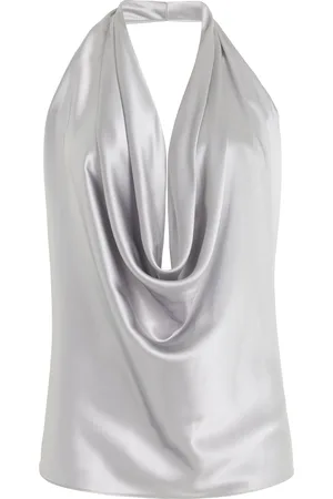Alejandra Alonso Rojas Draped Silk Halter Top, , US 8