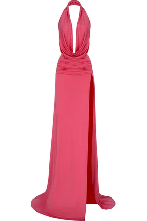 Ilkyaz Ozel Tanit Draped Satin Maxi Dress, , FR 34