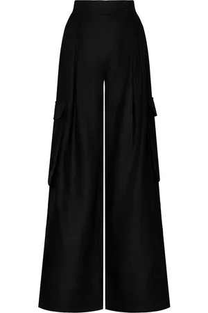 Andres Otalora Si Me Ves Linen Wide-Leg Cargo Pants, , US 0