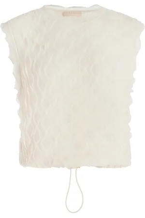 ULLA JOHNSON Maelys Textured Cotton-Blend Top, , P