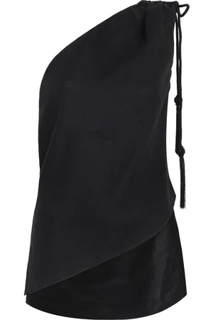 Andres Otalora Suhani Asymmetric Linen Top, , US 8