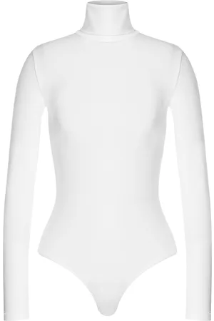 Wolford Colorado Turtleneck Jersey Thong Bodysuit, , M