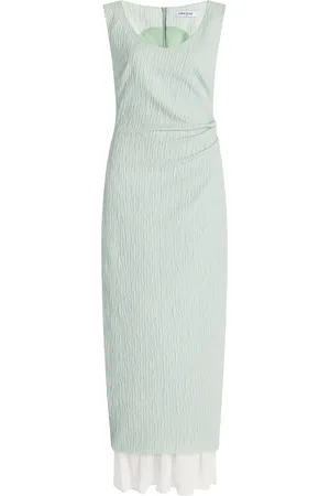 Anna Quan Olivia Crinkled Cotton-Blend Maxi Dress, , UK 10