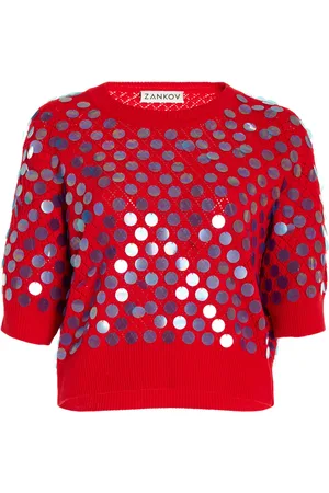 ZANKOV Edoardo Pailette-Embellished Wool Cropped Top, , M/L
