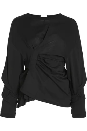 A.W.A.K.E. MODE Organic Cotton Open-Back Knotted Jersey Top, , S