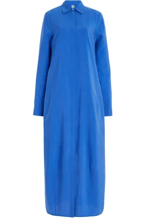 Totême Silk-Blend Maxi Shirt Dress, , FR 32