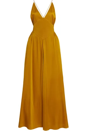 BEVZA Bee Silk Charmeuse Maxi Dress, , L