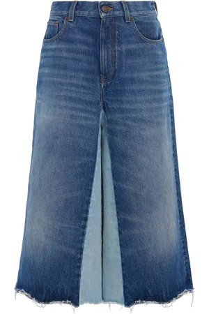 Chloé Patchwork Denim Bermuda Shorts, , FR 36