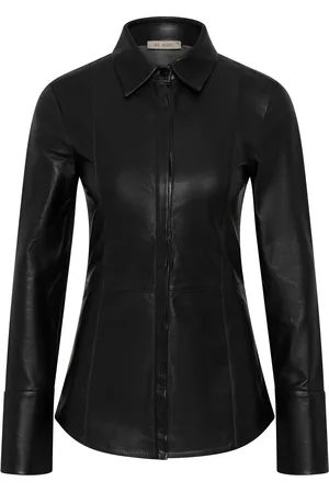 St Agni Paneled Leather Shirt, , S