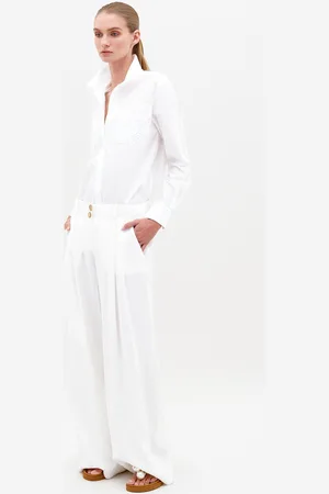 Silvia Tcherassi Opal Pleated Wide-Leg Pant, , S