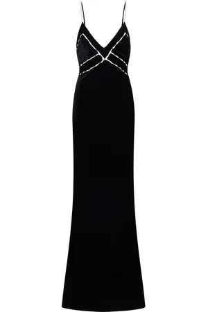 LOVESHACKFANCY Corrino Embellished Velvet Maxi Dress, , US 14