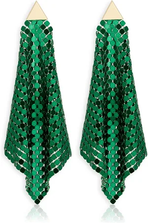 Paco rabanne Pixel Flow Gold-Tone Chainmail Earrings, , OS, , Gifts For Her