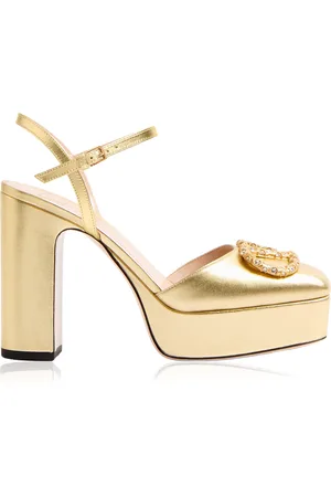 VALENTINO GARAVANI VLogo Metallic-Leather Platform Pumps, , IT 36