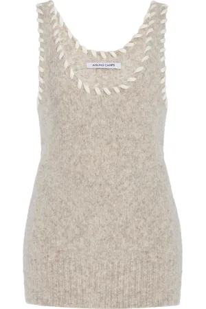AISLING CAMPS Whip-Stitched Wool-Blend Knit Tank Top, , M