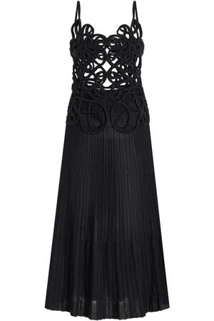 Cult Gaia Nalda Crocheted-Cotton Woven Midi Dress , , S