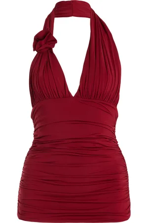 Maygel Coronel Exclusive Galini Ruched Jersey Halter Top, , OS