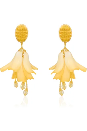 Oscar de la Renta Petal Beaded & Enameled Earrings, , OS, , Gifts For Her