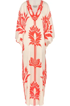 Andres Otalora Bidaee Printed Satin Caftan, , XS